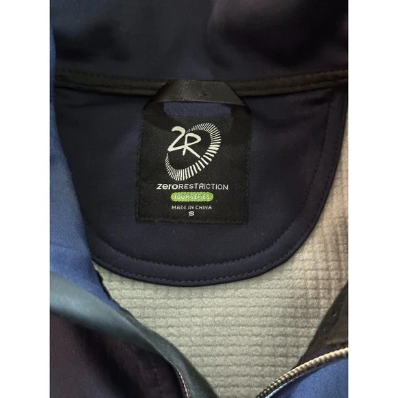 Zero Restriction‎ Golf Jacket Men's Size S Navy Blue Tour Series Full Zip EUC
